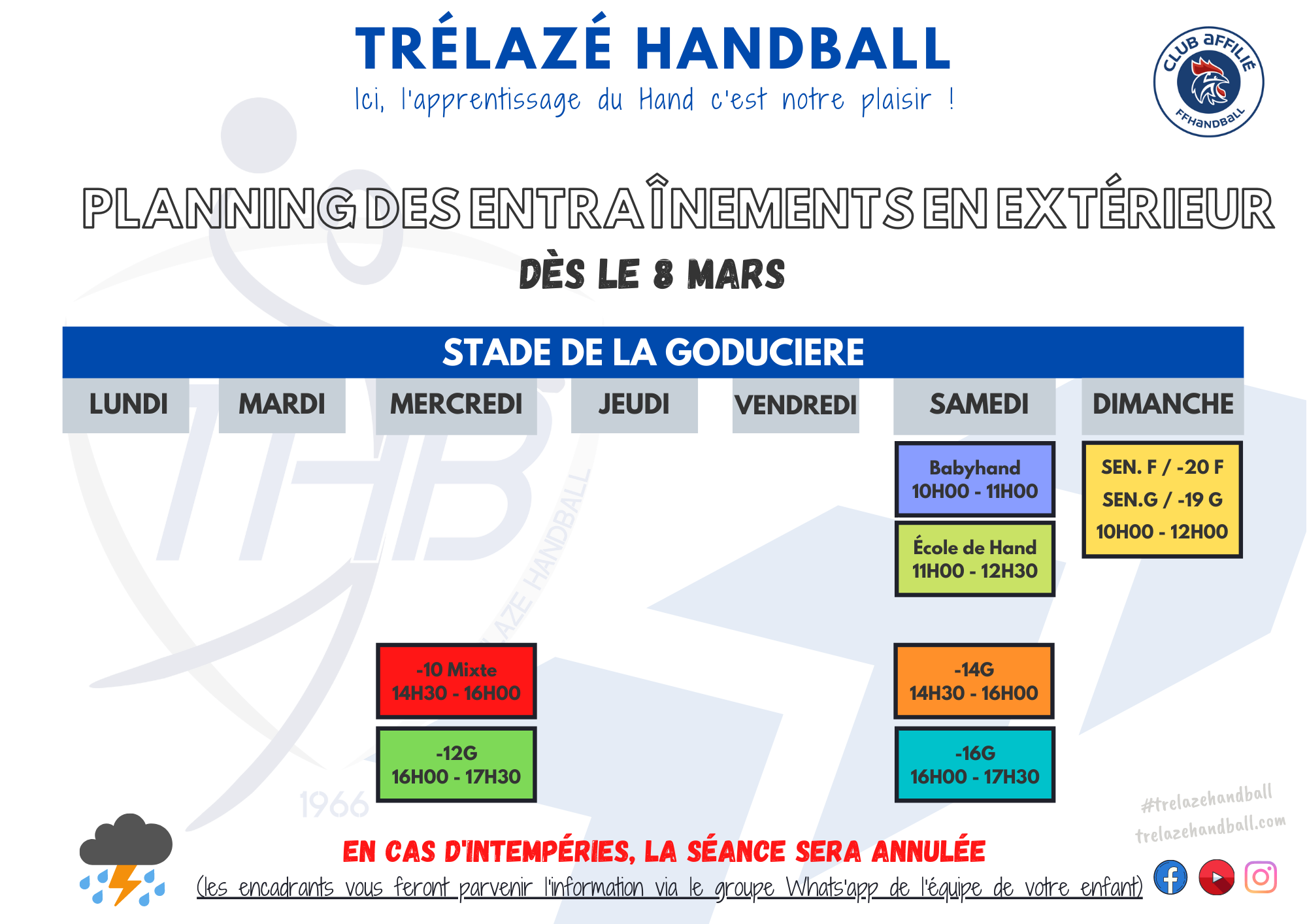 You are currently viewing Reprise des entraînements en extérieur dès le 8 mars !