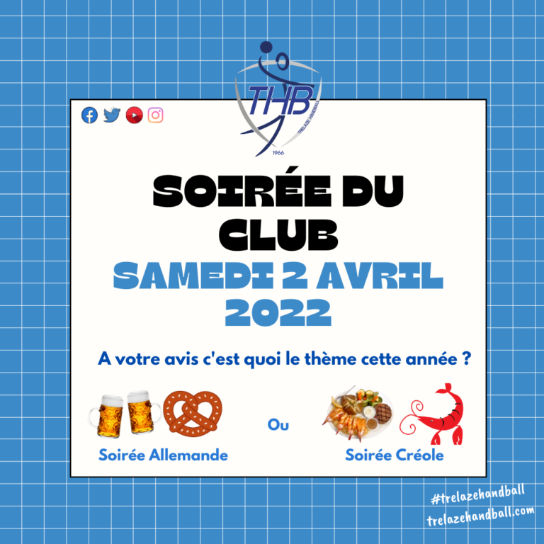 Lire la suite à propos de l’article SAVE THE DATE – Soirée du club – samedi 02 avril 2022