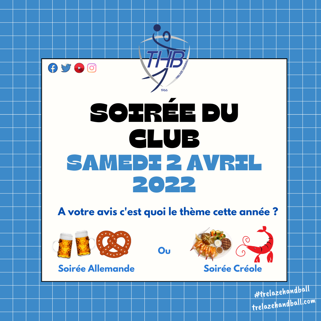 You are currently viewing SAVE THE DATE – Soirée du club – samedi 02 avril 2022