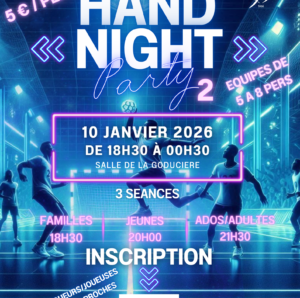 THB Hand Night Party 2 – 10 Janvier 2026